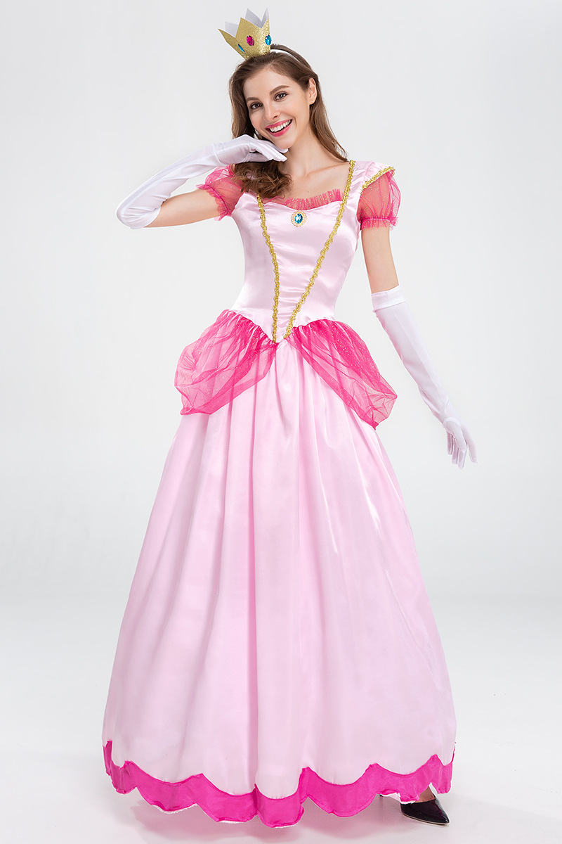 Pearl Love Halloween Costume Princess Mario Biki Stage Party Queen Dress_voghion.com