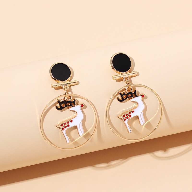 8g Weight Earrings Classification Wedding, Travel, Birthday, Festival Occasion Women'S Gender Fashion Style Fashion Big Circle Christmas Retro Earrings 3