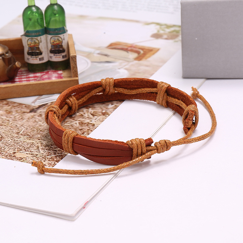 Fashion Jewelry Punk Personality Retro Woven Leather Bracelet Niche Design Jewelry Adjustable Wholesale Nihaojewelry display picture 3