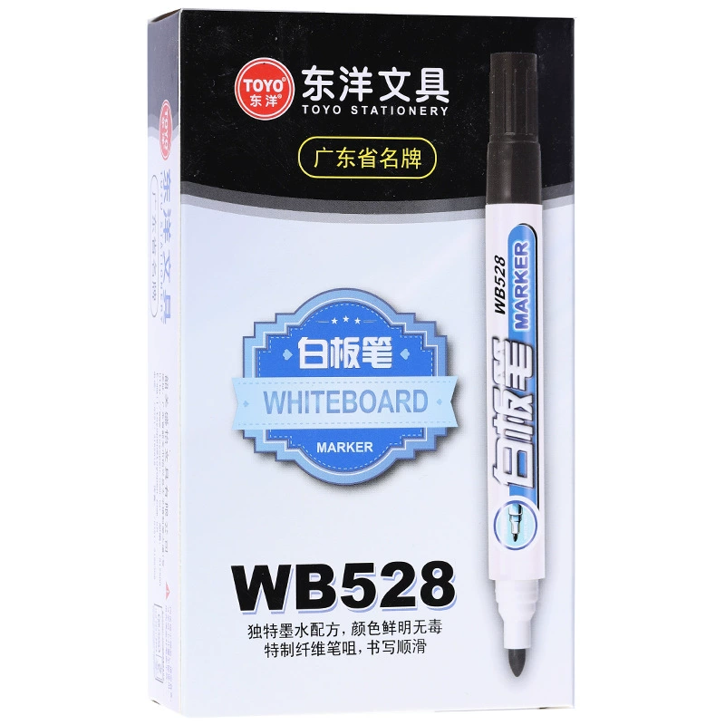 Маркер для белой доски Toyo/Тoyo WB528, водный, для рисования и дошкольного образования, чёрный, стираемый, для конференций и офиса