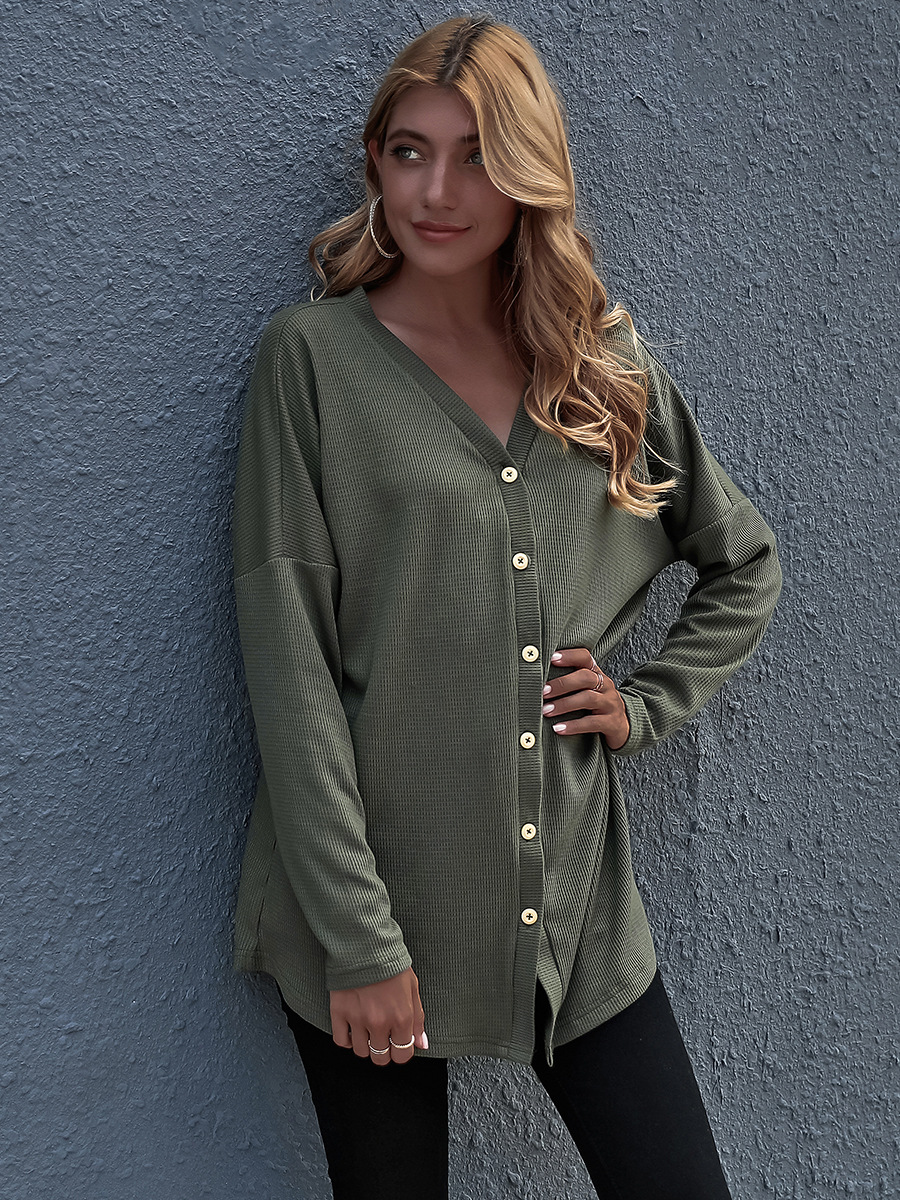 autumn and winter women's fashion solid color casual women's front tie knitted cardigan long sleeves NSAL3798