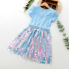 Summer dress, small princess costume, children's nail sequins, skirt, “Frozen”