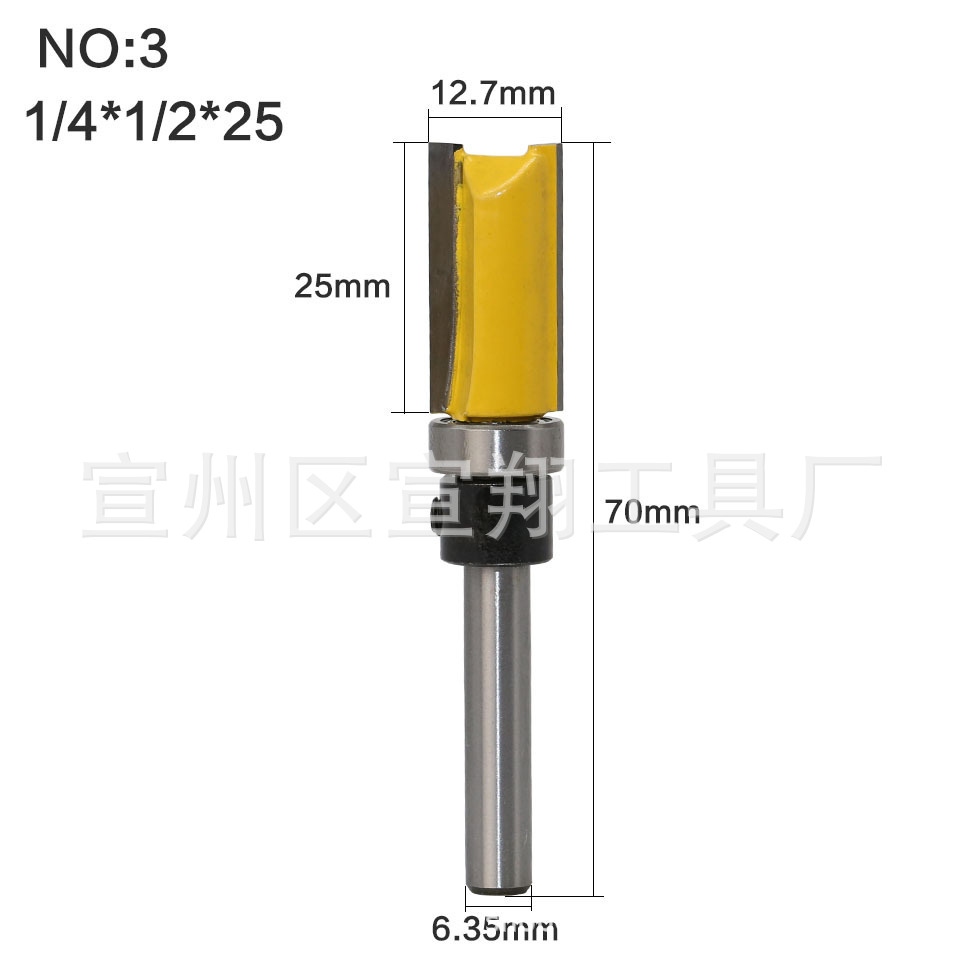 Xuanxiang herramienta de carpintería herramienta fresadora 1/4 mango imitación recorte cuchillo máquina de grabado máquina de corte cuchillo recto