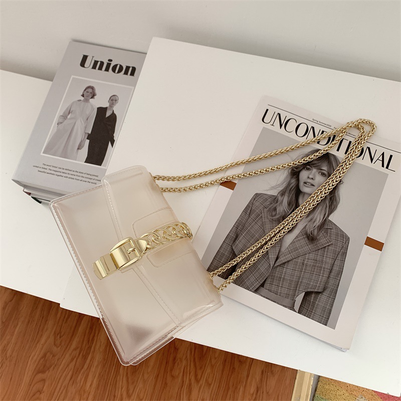 Summer 2025 new gradient jelly bag, fashionable color-blocking chain bag, crossbody single-shoulder bag, ladies' small bag undefined