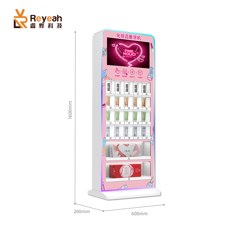 Máquina expendedora inteligente de muestras de esmalte de uñas portátil, máquina expendedora automática de cosméticos comerciales sin personal, máquina expendedora automática de rejilla, fábrica de máquinas expendedoras inteligentes