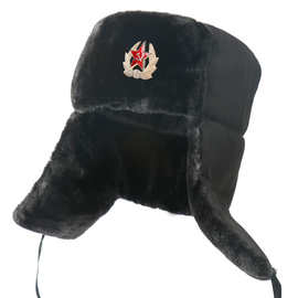 苏联徽章雷锋帽户外防寒东北加厚加绒男女士冬季骑车保暖护耳棉帽