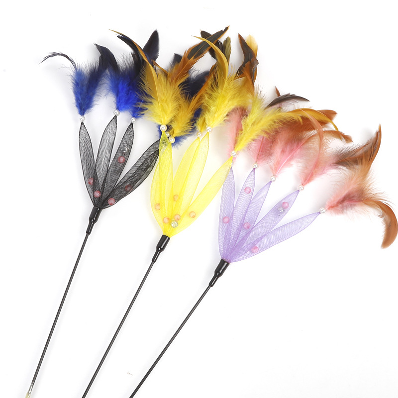 玻璃钢杆五爪渐变羽毛逗猫棒1 (5)