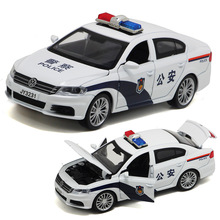 （盒裝）1:32大眾朗逸 特警警車模型玩具合金兒童玩具警車批發