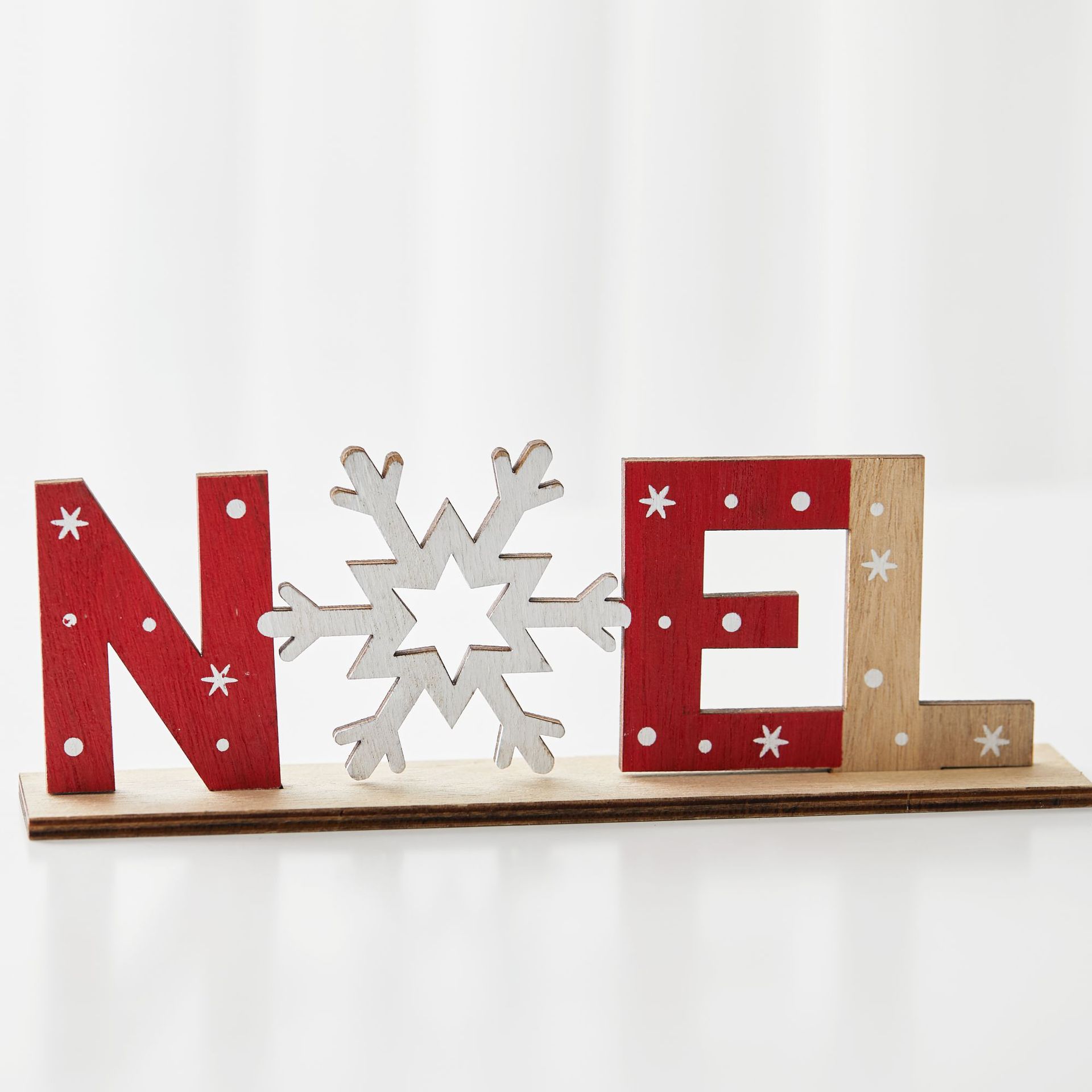 Snowflake de madera Snowman viejos pintados decoración de escritorio decoración de oficina de Navidad mostrador