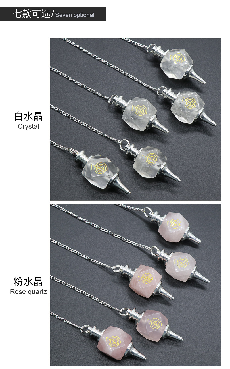 chakela amethyst powder crystal spirit pendulum green gold tiger eye stone healing necklace