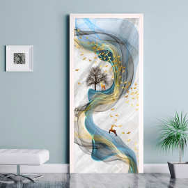 巨创跨境货源PVC贴纸3D自粘门贴  客厅现代装饰 三维立体艺术抽象