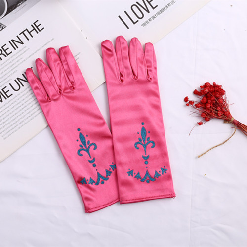 Elsa Princess Children's Decorative Gloves Frozen Blue Print Gloves Children's Clothing Accessory Etiquette Gloves