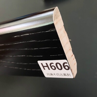 Cherry 6CM Paint solid wood white Baseboard To fake something antique black Foot line Can be set Yang angle Skirtboard