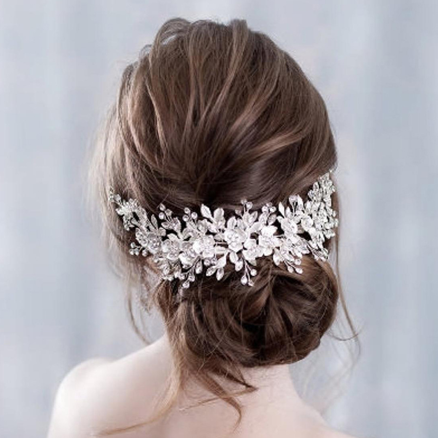 Fashion White Leaf Hairband Bridal Headdress display picture 4