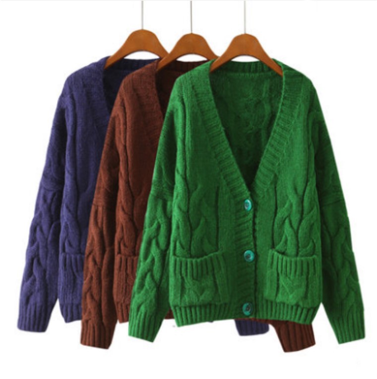 2023 estilo coreano prendas de punto de las mujeres cardigan corto de lana gruesa ropa de mujer de primavera y otoño estudiantes sueltos suéter abrigo mujeres