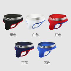 Wholesale Sexy Men's Tanga Briefs Color-blocked Plus-size T-shaped Pencil Briefs Low-rise U-shape Hip-baring Sports Underwear Amazon