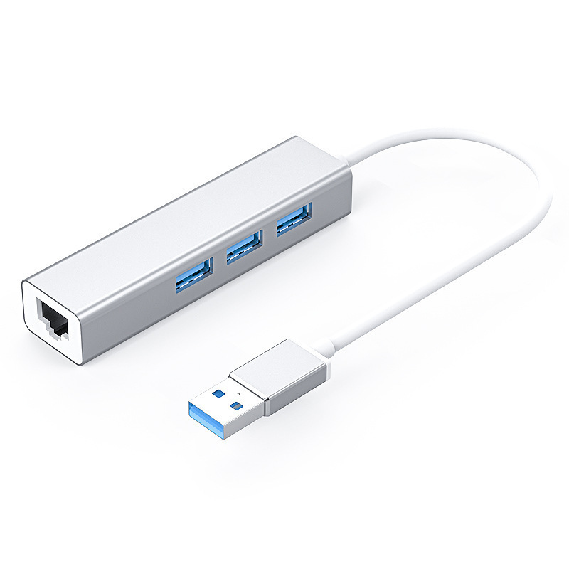 Yuanxin Aluminum Shell usb3.0 to Gigabit Network Card + 3-port hub High-speed Driver-free hub usb Splitter Ethernet Yuanxin Aluminum Shell usb3.0 to Gigabit Network Card + 3-port hub High-speed Driver-free hub usb Splitter Ethernet