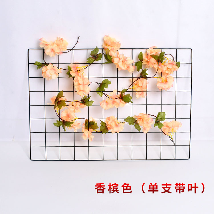 Flor de cerezo artificial tira boda flor artificial hogar Decoración artificial flor Cadena de Orquídea cadena artificial Flor de cereza Flor de seda decorativa