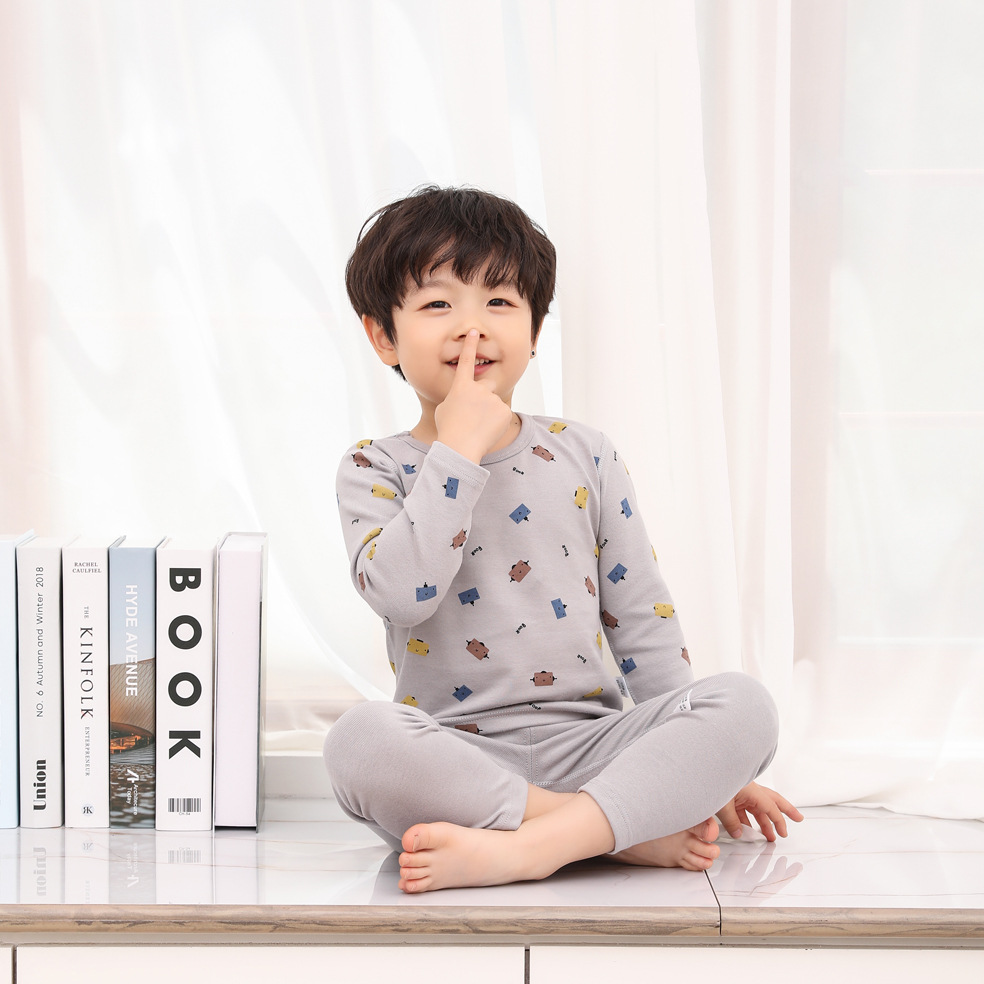 童装2020秋季新款男女童印花家居服儿童中小童韩版纯棉套装睡衣|ms