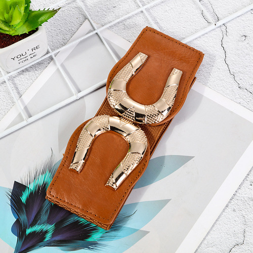 Women's Four Seasons Leisure Stretch Elastic Waist Belt, matches dress with fashionable elastic belt, new decorated waist belt