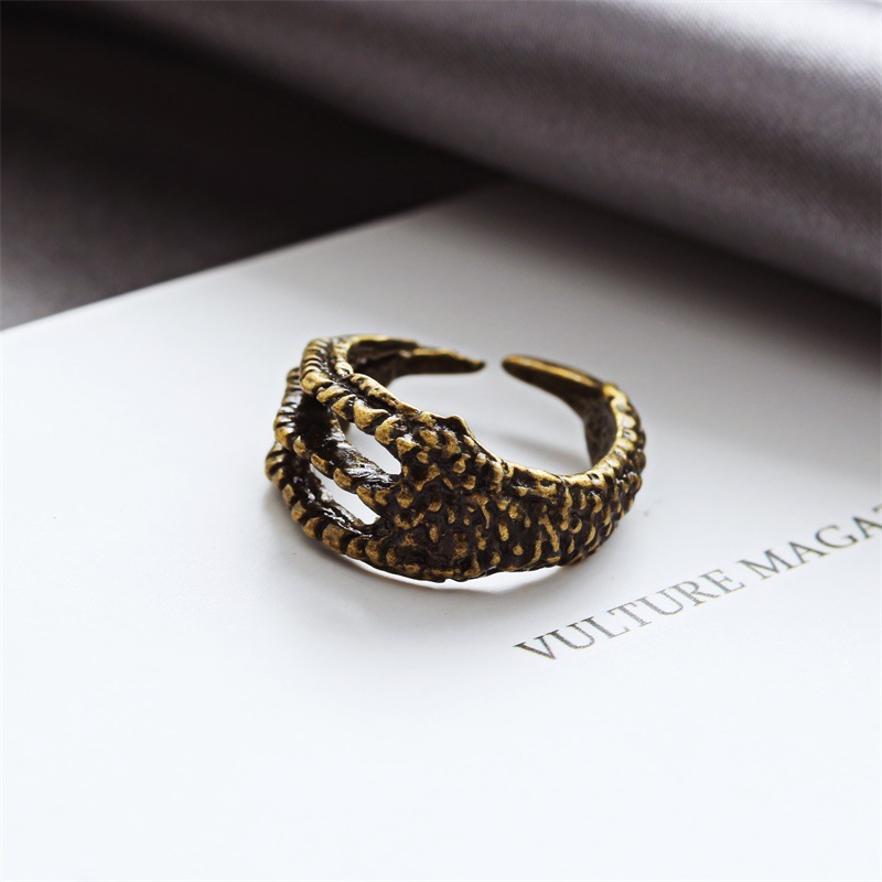 Korean Single Ring Retro Eagle Claw Opening Men's Pinky Tail Ring Wholesales Yiwu Suppliers China display picture 2