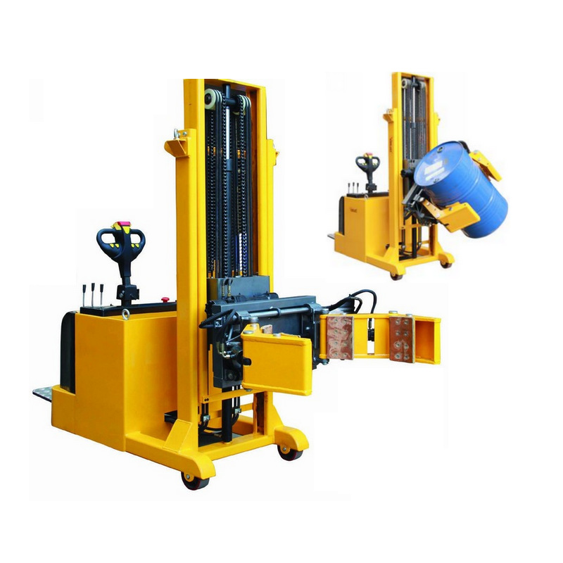 无腿配重式油桶倒料车 全电动 平衡重式全自动圆桶油桶夹抱翻转车