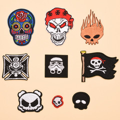 Personalized Dark Black Skull Fabric Patch Clothes Hoodie Leather Jacket Bag Packaging Decor Sticker Patch Down Jacket Patch