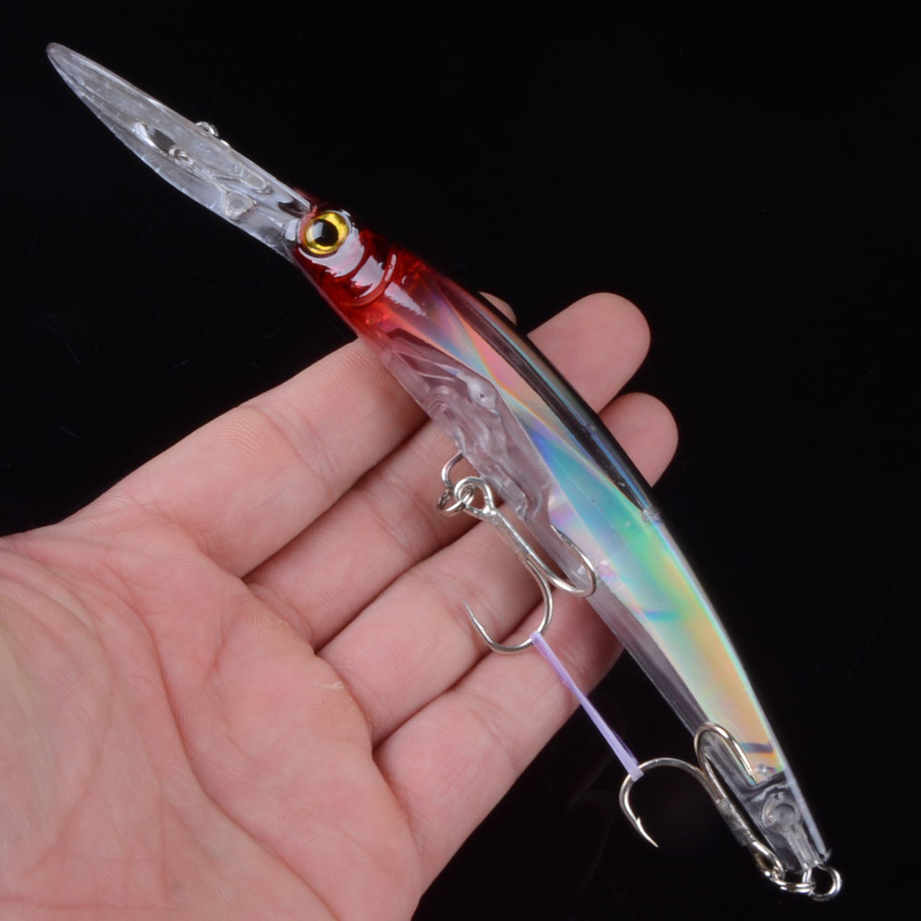 廠家直銷高端餌鐳射米諾17cm/24g路亞餌沉水米諾帶響珠血槽鈎假餌