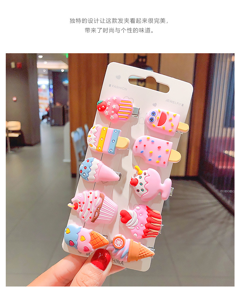 New Cute Cream Ice Cream Cheap Hairpin Set Wholesale display picture 7