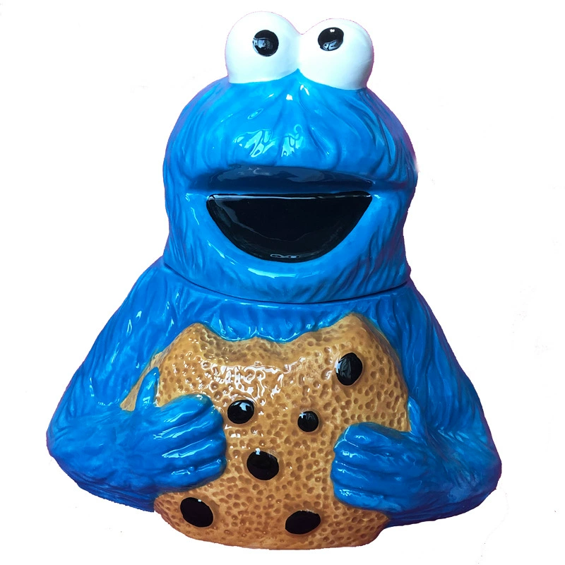 Sesame Street cartoon three -dimensional ceramic candy biscuits jar