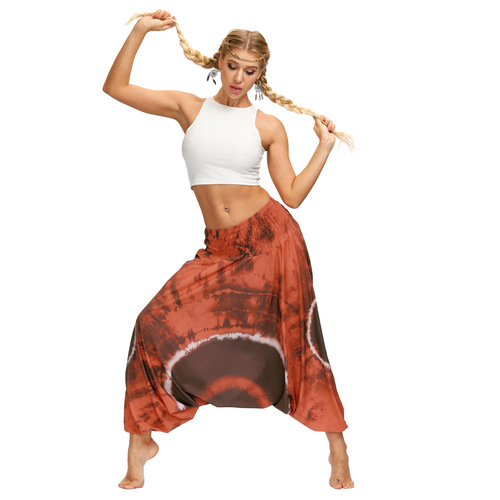 Yoga pants for women Bohemian pop up digital print loose Yoga Pants High Waist Wide Leg lantern pants