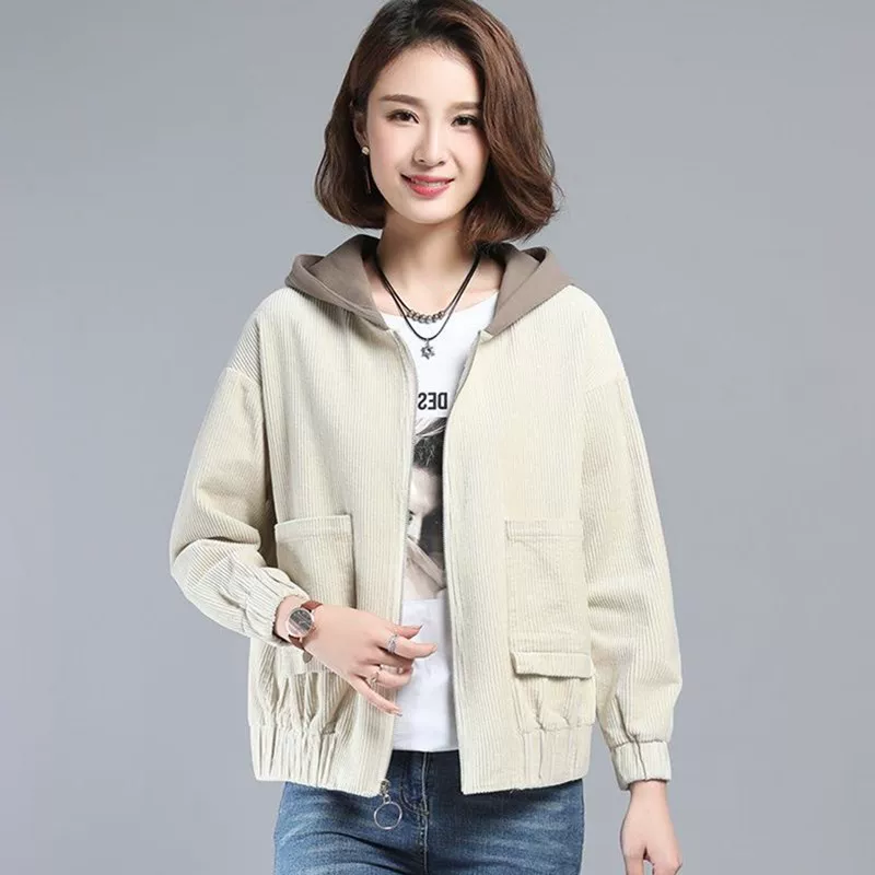 Оверсайз дамский костюм из вельвета demi-season leisure jacket в армейской зелени, кофе, персик - размеры M до 3XL