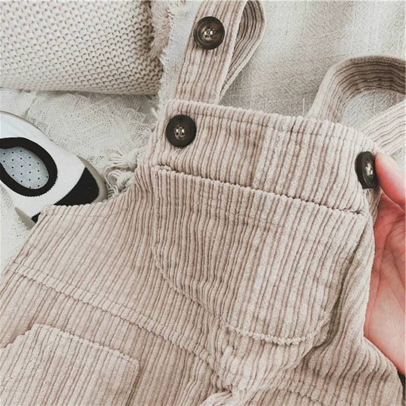 Corduroy Pinafore Dress for Kids, Body-Friendly Vest Style, Autumn Sleeveless, Sizes 95–130 cm