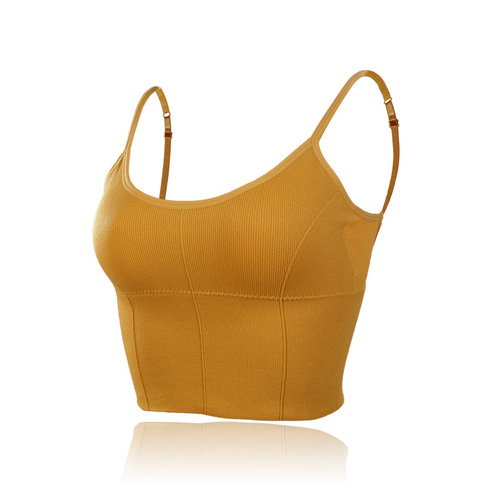 Internet celebrity Kaka beautiful back bra sports bra women's sexy u-shaped wrapped bra strapless yoga vest for women