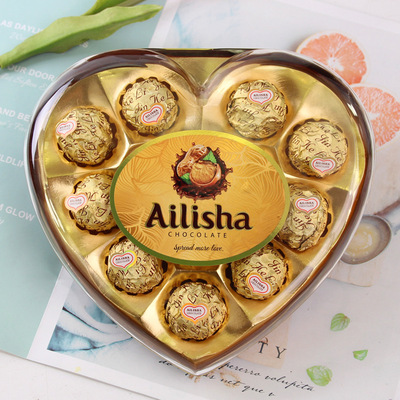 Alicia 12 chocolate heart-shaped Gift box Fruit Kernel chocolate Gift box packaging to work in an office leisure time children snacks wholesale