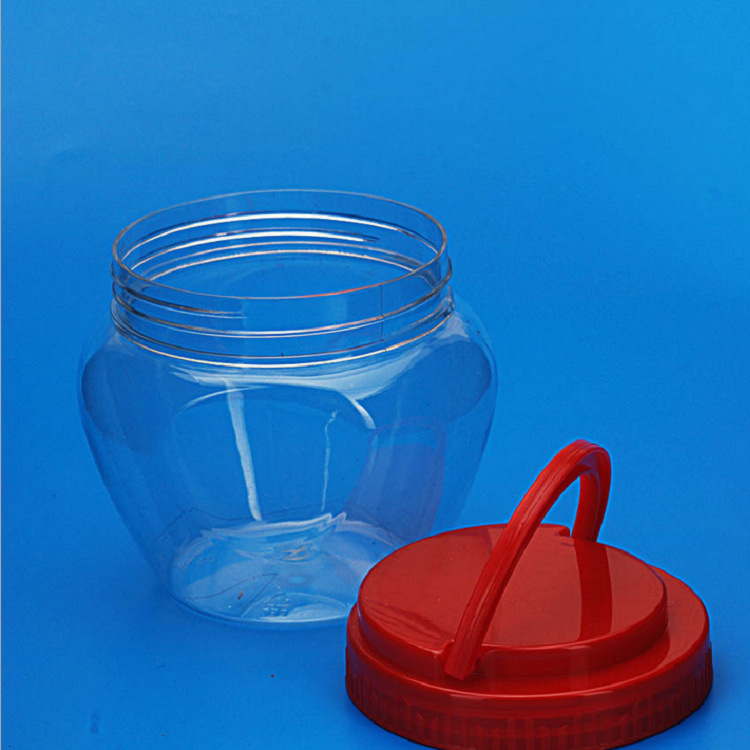 现货批发520毫升异形瓶透明塑料瓶 食品包装塑料瓶糖果干果包装罐