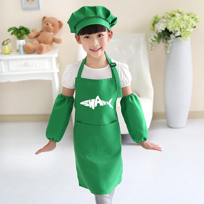 Delantal de pintura de color sólido de moda de estilo coreano anti-incrustante y a prueba de aceite cintura de jardín de infantes ropa de pintura para niños logotipo impreso personalizado