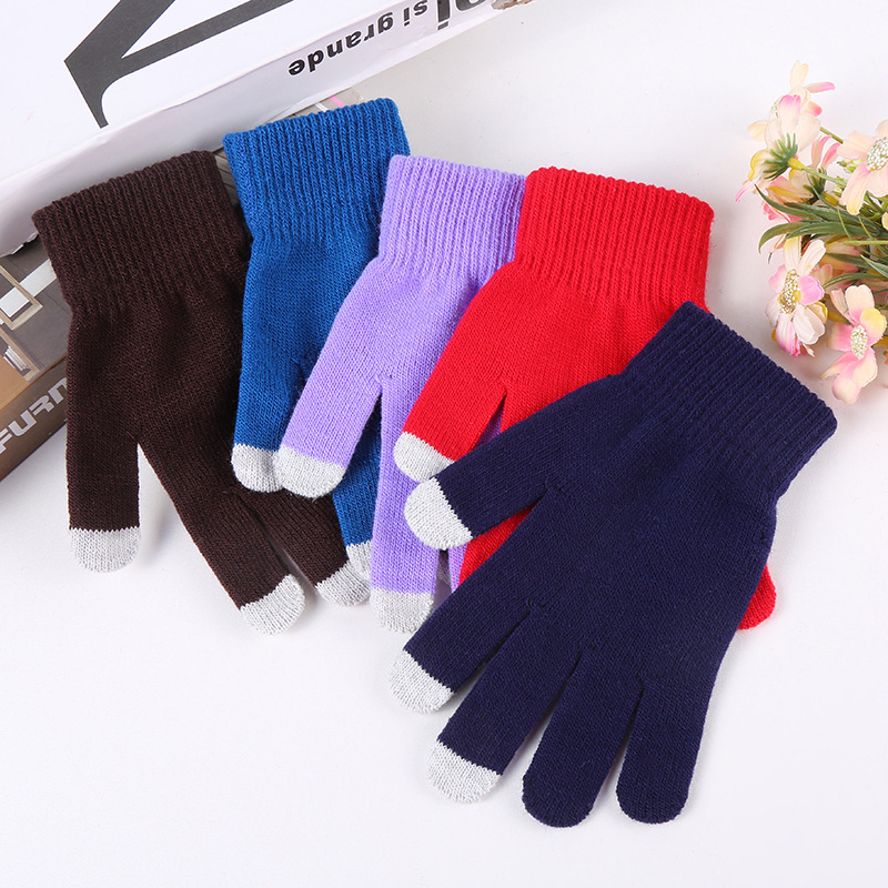 Direct selling Autumn and winter non-slip Simplicity fashion keep warm glove Wearing comfortable finger Touch screen glove wholesale