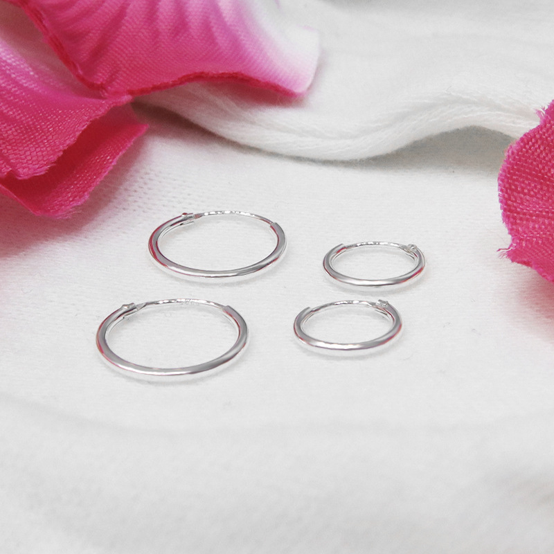 Women's Gender Polishing Design 1 Pair 925 Sterling Silver Solid Color Earrings