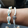 Retro ankle bracelet, beach beads, chain, set, European style, suitable for import