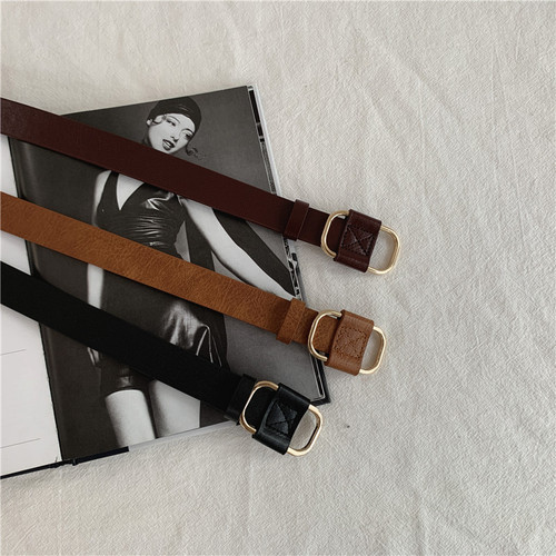 Wholesale non-hole simple belt women's decorative versatile jeans belt adjustable small belt style trouser belt