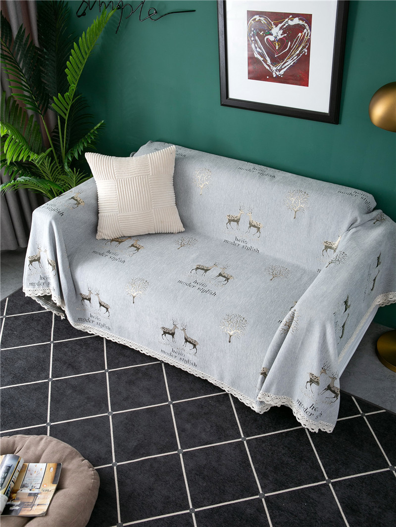 Thickened Chenille Full-cover With Deer Pattern, Non-slip, Elastic, Multi-functional, Suitable For All Seasons, Sofa_voghion.com