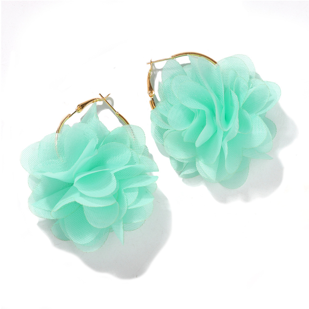 Korea New Fashion Hard Yarn Flower Earrings Exquisite Ear Jewelry Wholesale display picture 8