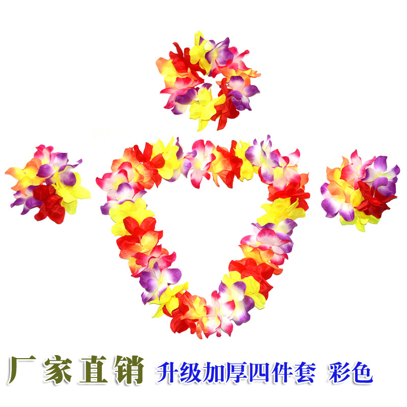 Cross border Specifically for thickening Garland Four piece suit Hawaii Hula bar Dance company party Sandy beach