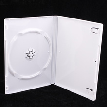加厚 14厘DVD盒 厚白单 塑胶光盘盒 可装封面 乳白色 单碟装