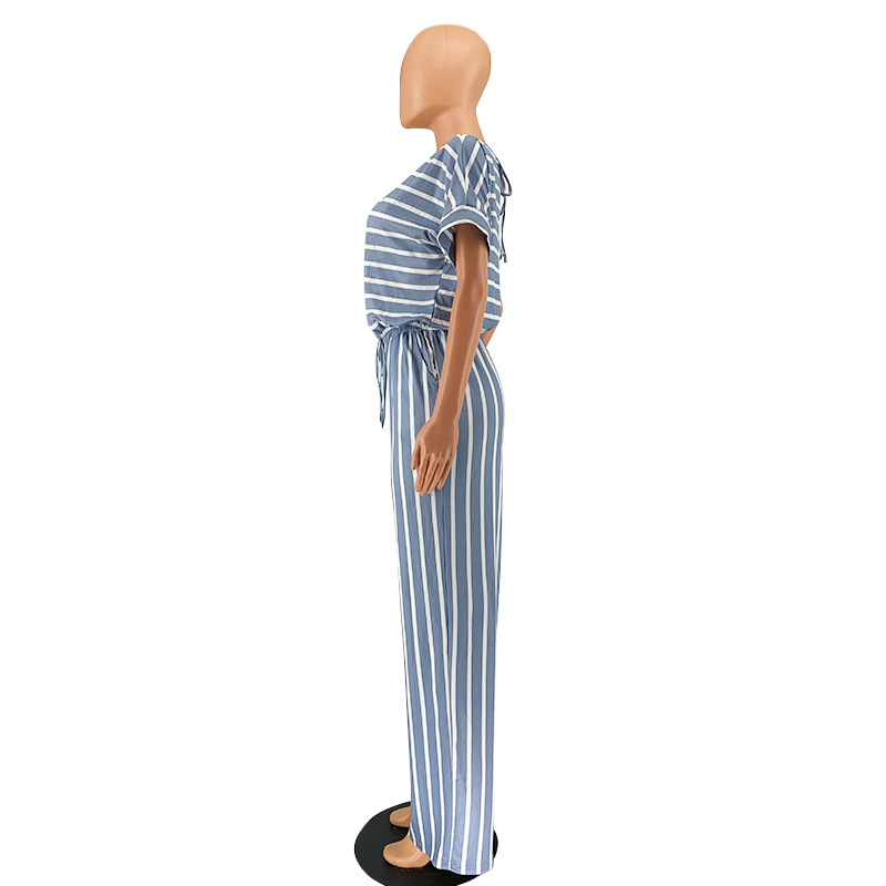 Sexy Stripe Polyester Rib-knit Jumpsuits display picture 4