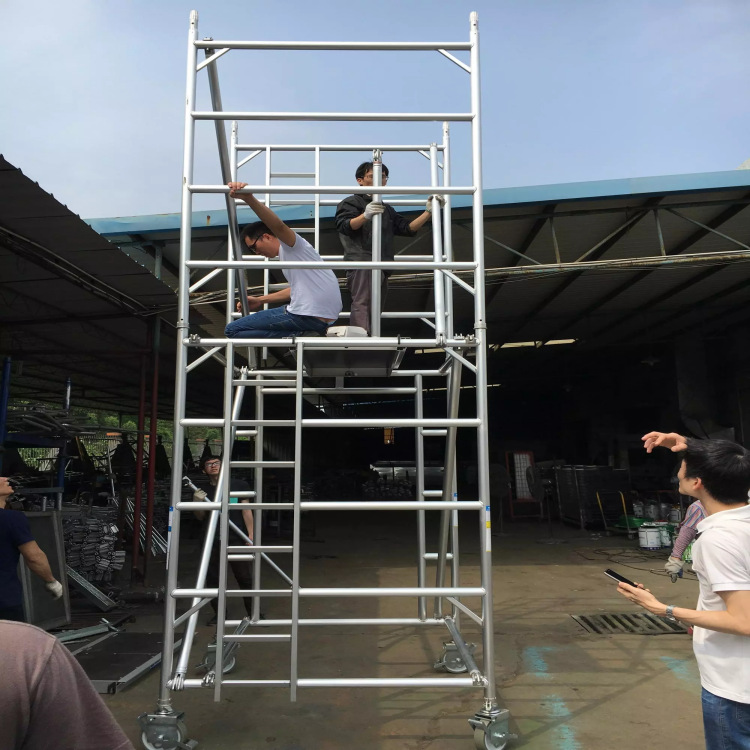 custom款快拆脚手架 铝合金带斜撑医院写字楼SGS TUV证书安装简单