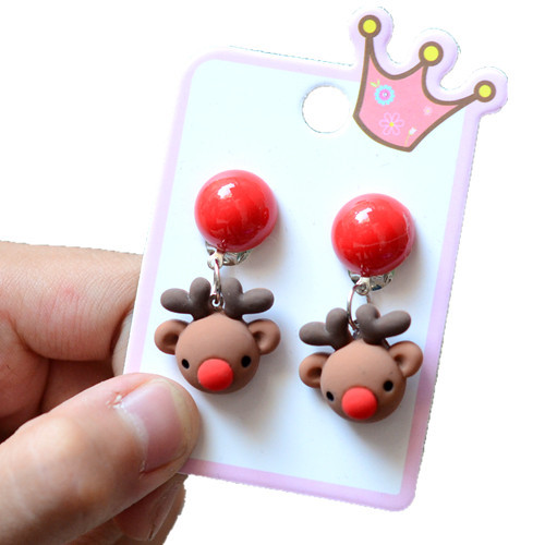 8g Weight Ear clips Classification 1 Pair Quantity Holiday Occasion Plastic Material Christmas Festival Cartoon Character Pattern Kid'S Gender Fashion Style Fashion Cartoon Character Plastic Christmas Kid'S Ear Clips 5