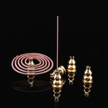 厂家铜葫芦香插香炉摆件线香插盘香香架防火棉合金香插多功能使用