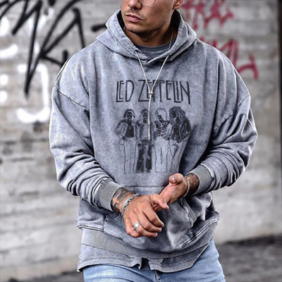 2020年独立站 秋冬宽松印花连帽卫衣男|ru